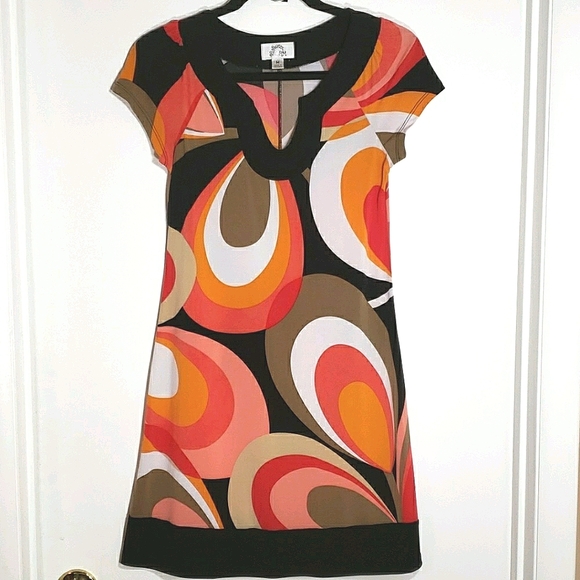 Sweet Storm Bold Color Fun Design Midi Dress * Med - Picture 1 of 4